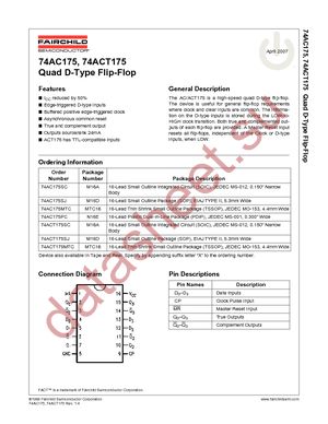 74AC175MTCX datasheet  